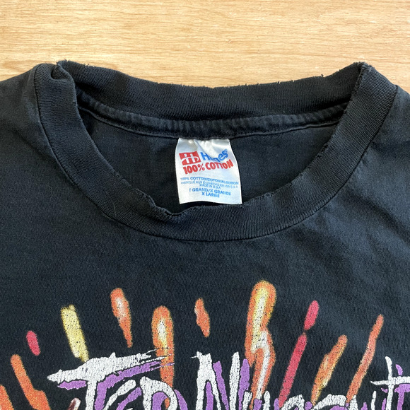 Vintage 90's Ted Nugent Guitar Music Black XL Short Sleeve VTG T-Shirt - Picture 8 of 13